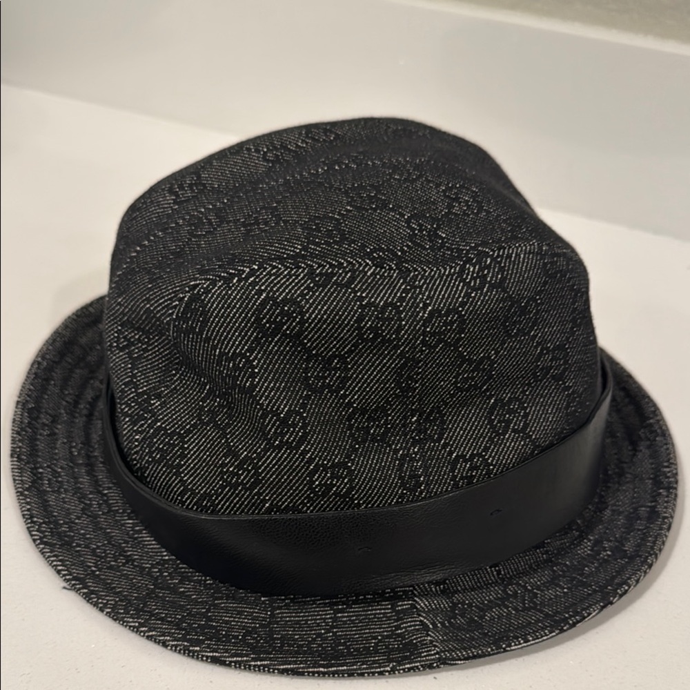 Authentic Gucci Black Patterned Fedora Hat - image 2